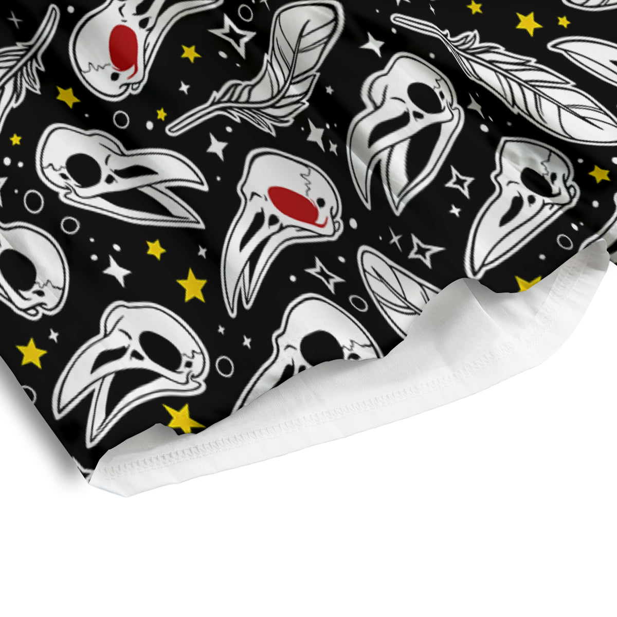 Crow Skull And Feathers Print Pattern Men's Athletic Shorts