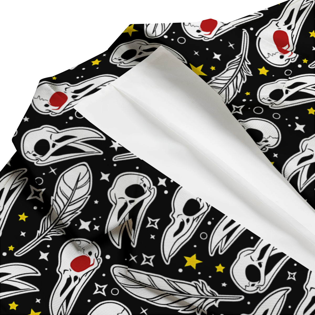 Crow Skull And Feathers Print Pattern Men's Blazer-grizzshop