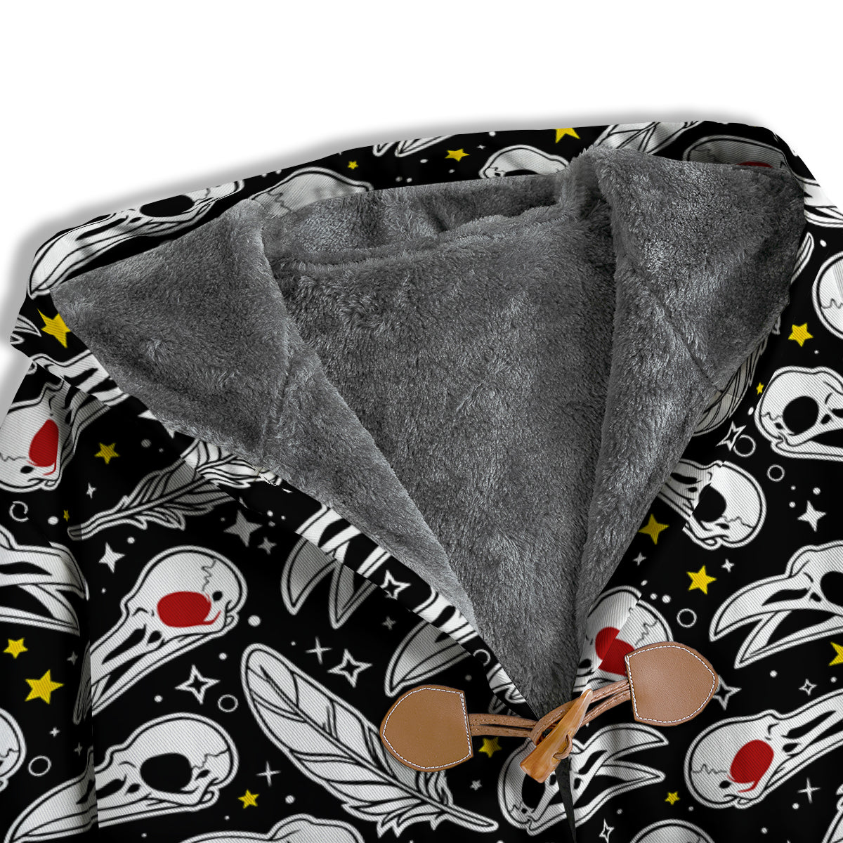 Crow Skull And Feathers Print Pattern Men's Windbreaker Jacket-grizzshop