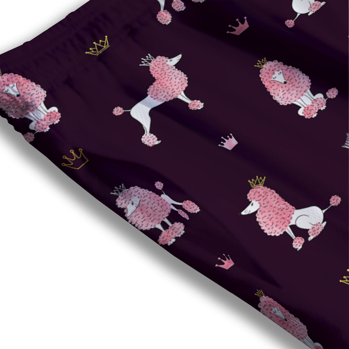 Crown And Poodle Print Pattern Mesh Shorts