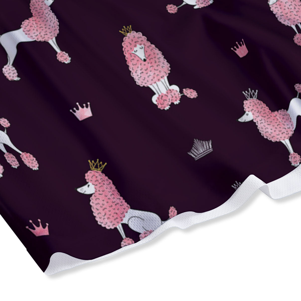 Crown And Poodle Print Pattern Mesh Shorts