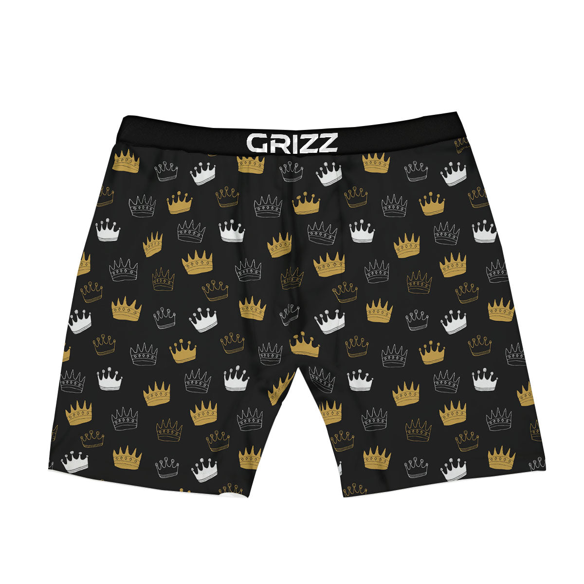 Crown Doodle Print Pattern Boxer Briefs-grizzshop