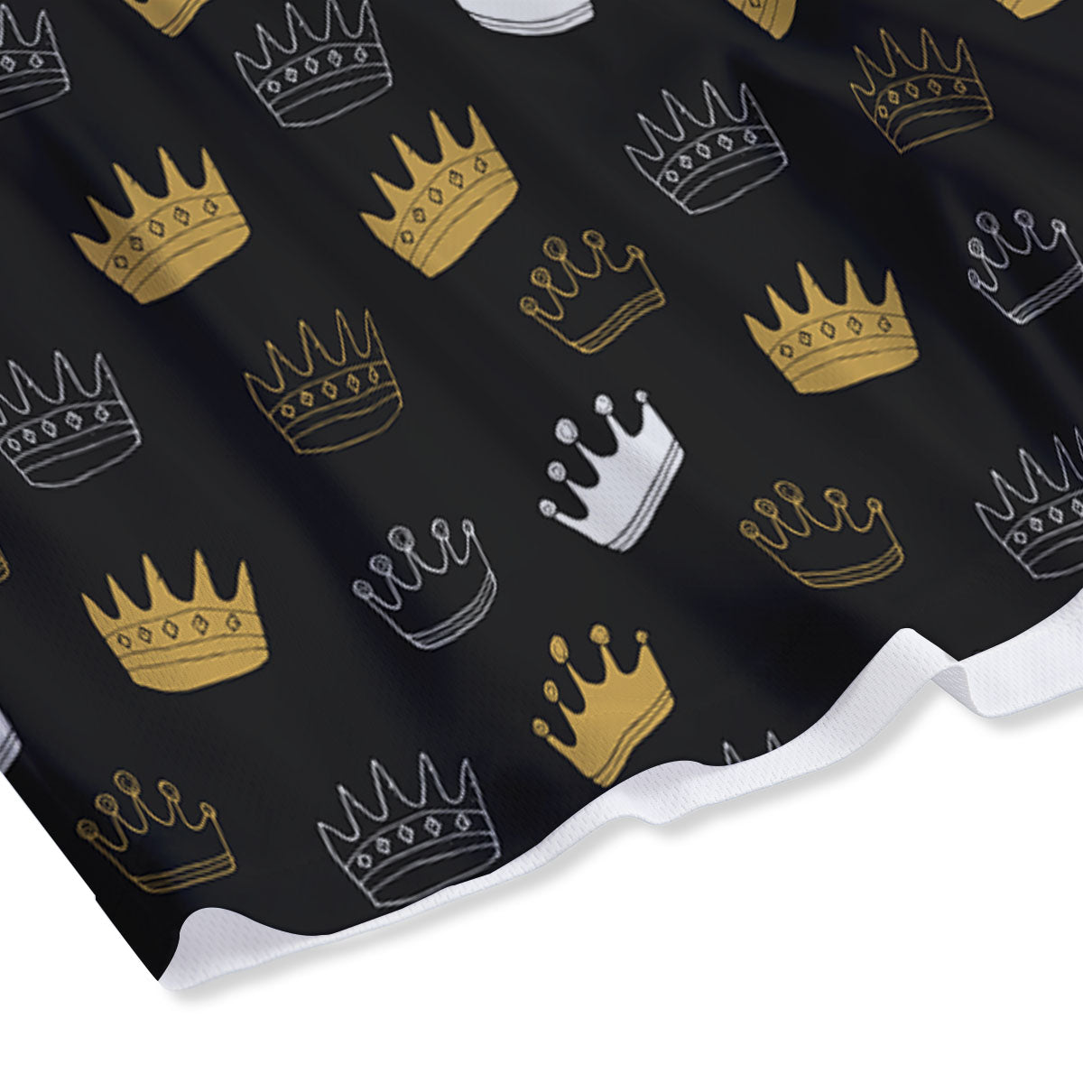 Crown Doodle Print Pattern Mesh Shorts-grizzshop
