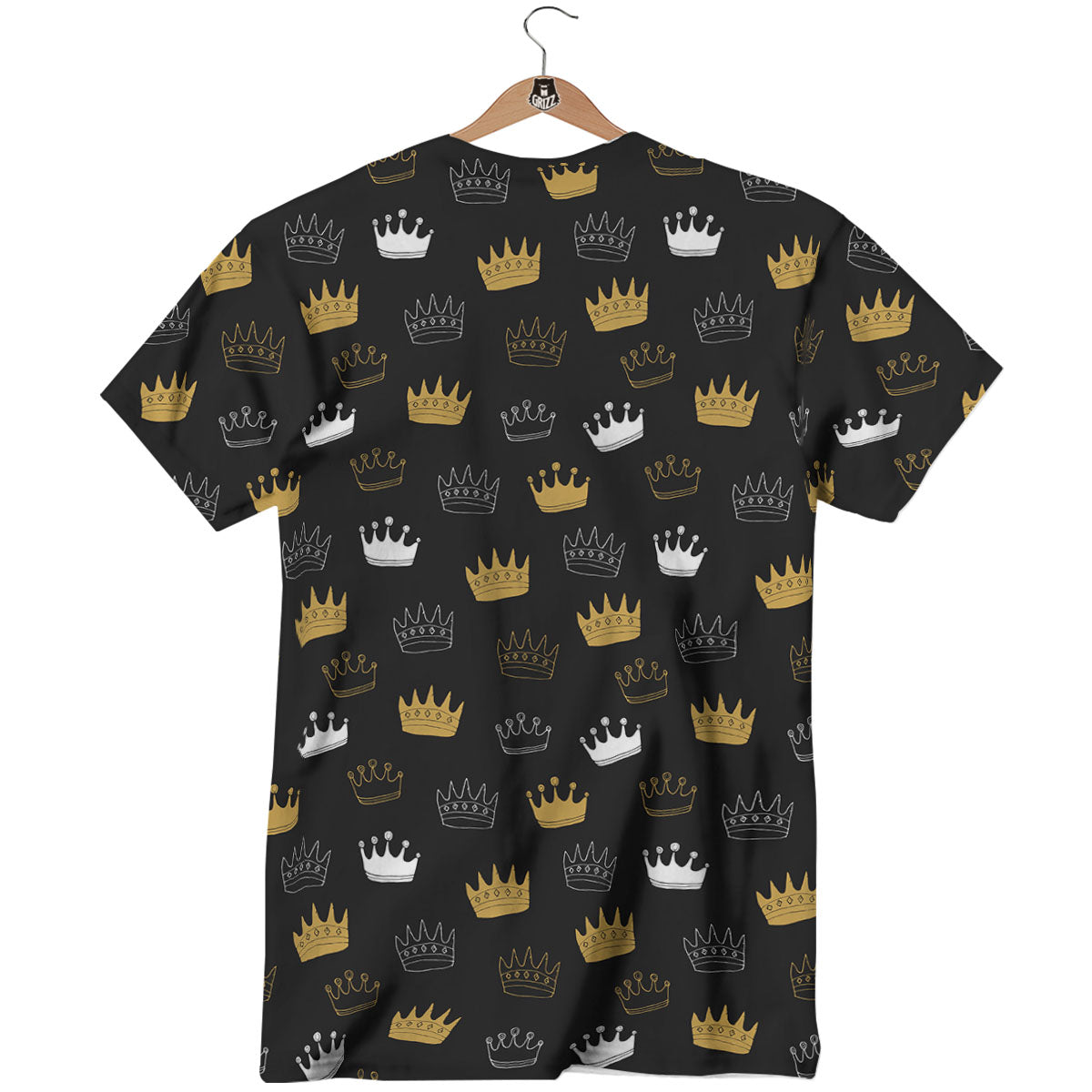Crown Doodle Print Pattern T-Shirt-grizzshop