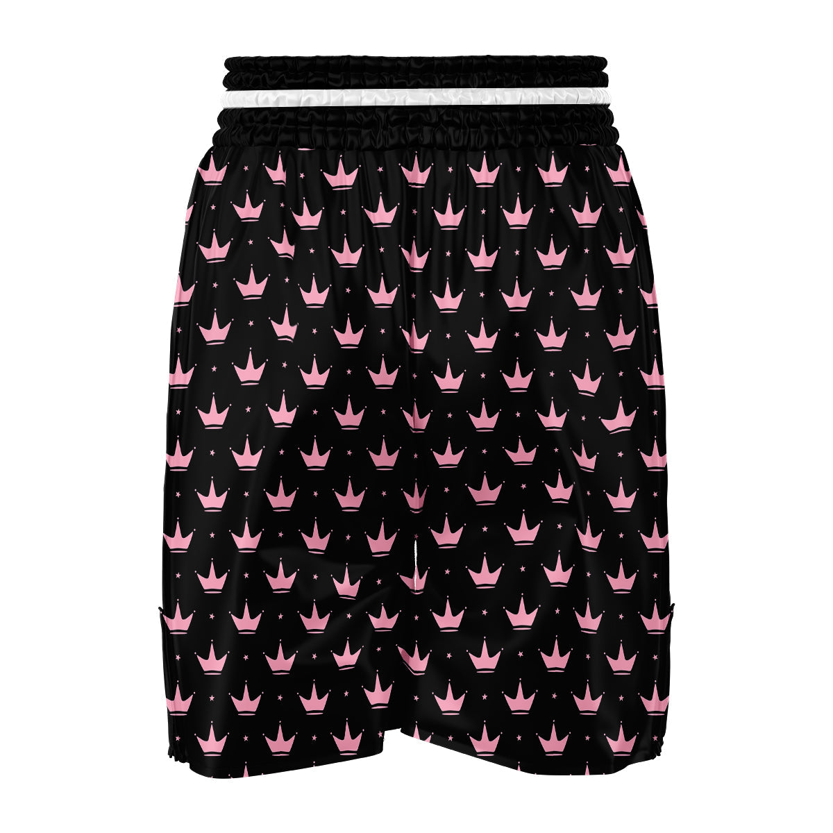 Crown Pink Black Print Pattern Boxing Shorts-grizzshop