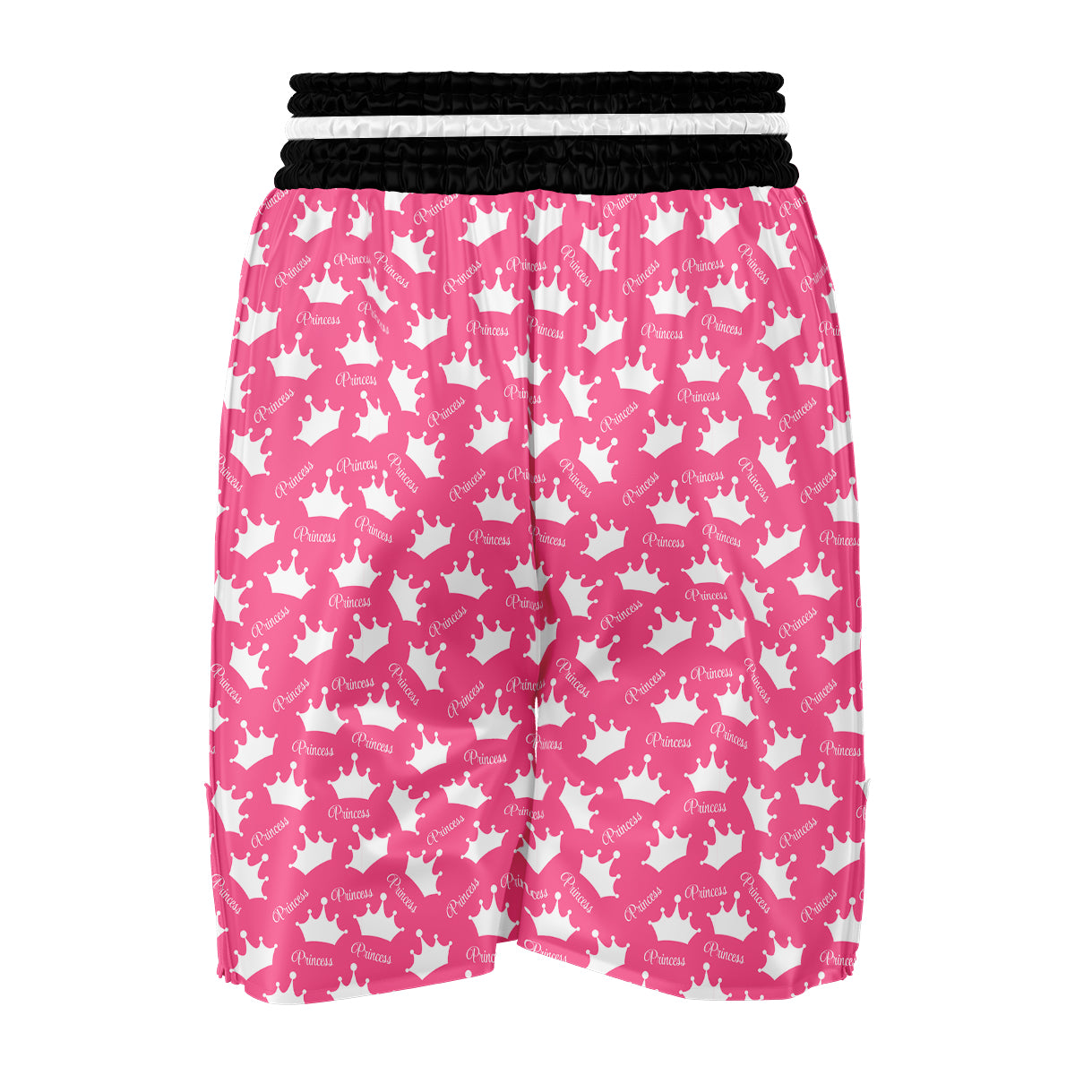 Crown Princess White And Pink Print Pattern Boxing Shorts-grizzshop