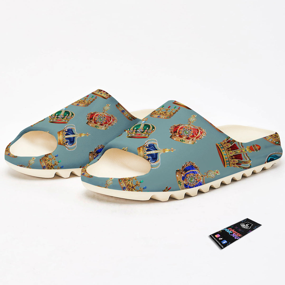 Crown Vintage Print Pattern Sandals-grizzshop