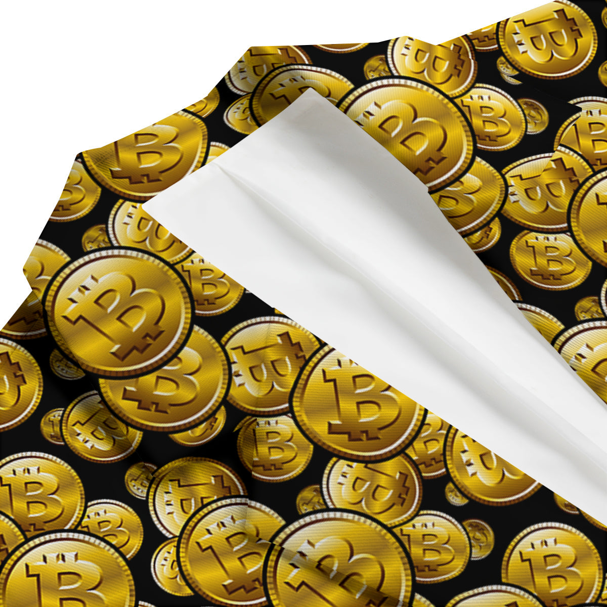 Crypto Bitcoin Print Pattern Men's Blazer-grizzshop