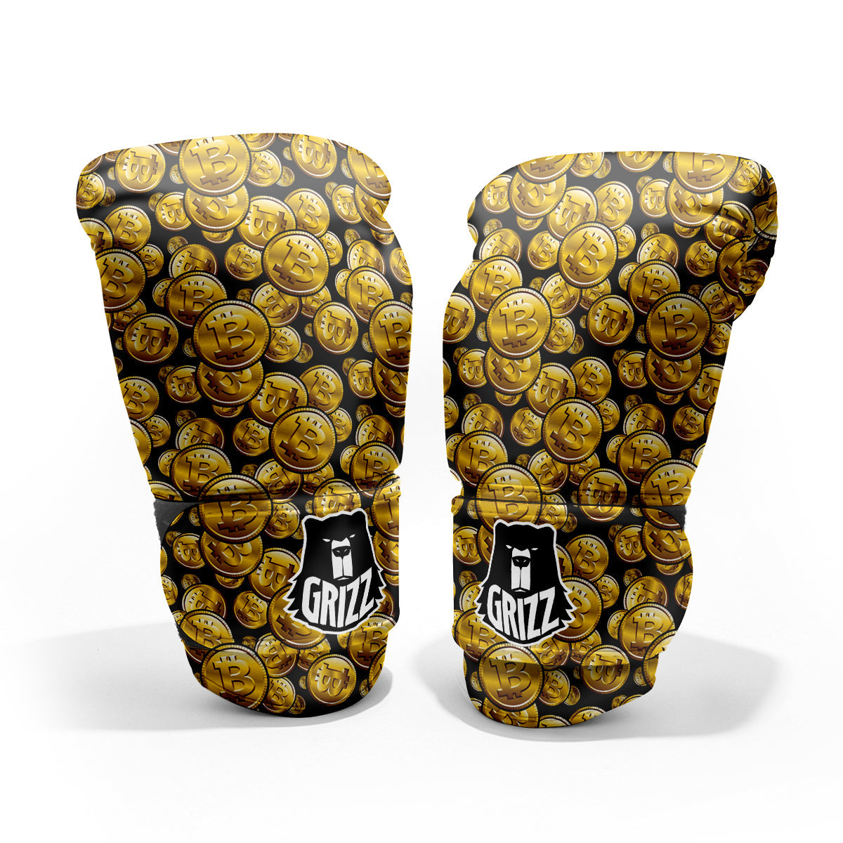 Crypto Bitcoin Print Pattern Pro Boxing Glove
