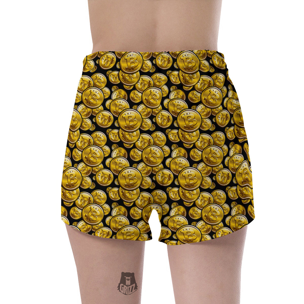 Crypto Bitcoin Print Pattern Women's Shorts-grizzshop
