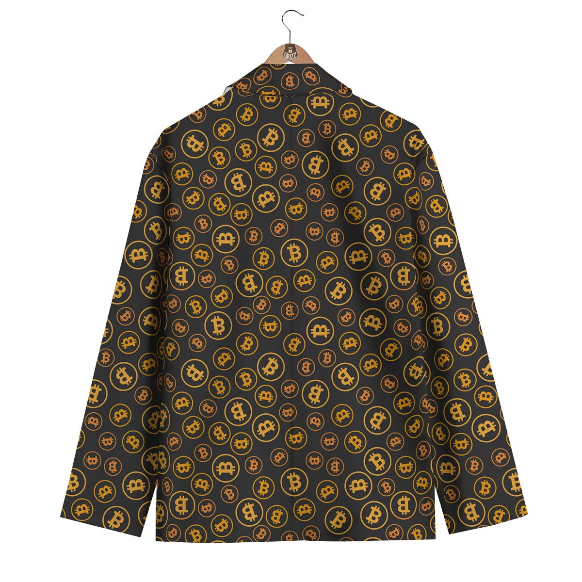 Cryptocurrency Bitcoin Gold Print Pattern Men's Blazer-grizzshop