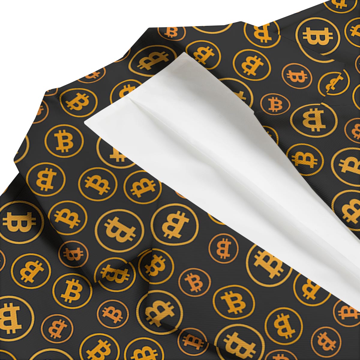 Cryptocurrency Bitcoin Gold Print Pattern Men's Blazer-grizzshop