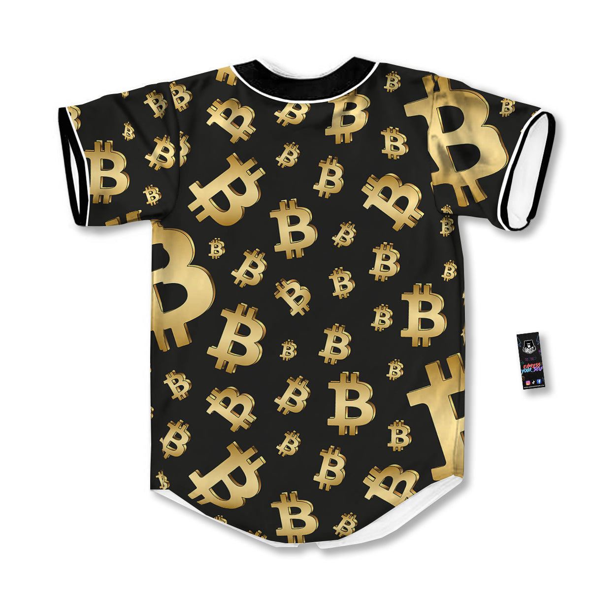 Cryptocurrency Bitcoin Print Pattern Baseball Jersey-grizzshop