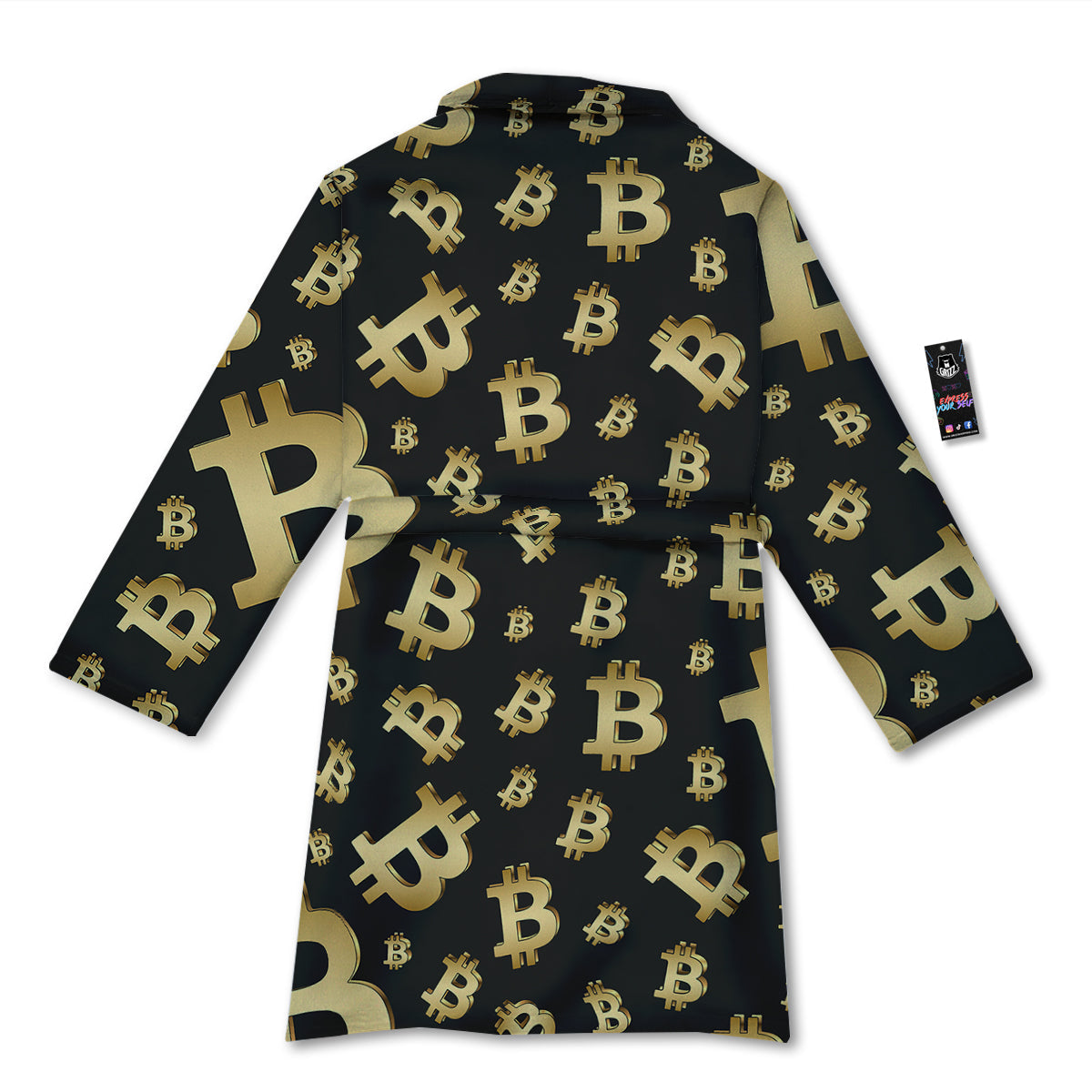 Cryptocurrency Bitcoin Print Pattern Bathrobe-grizzshop