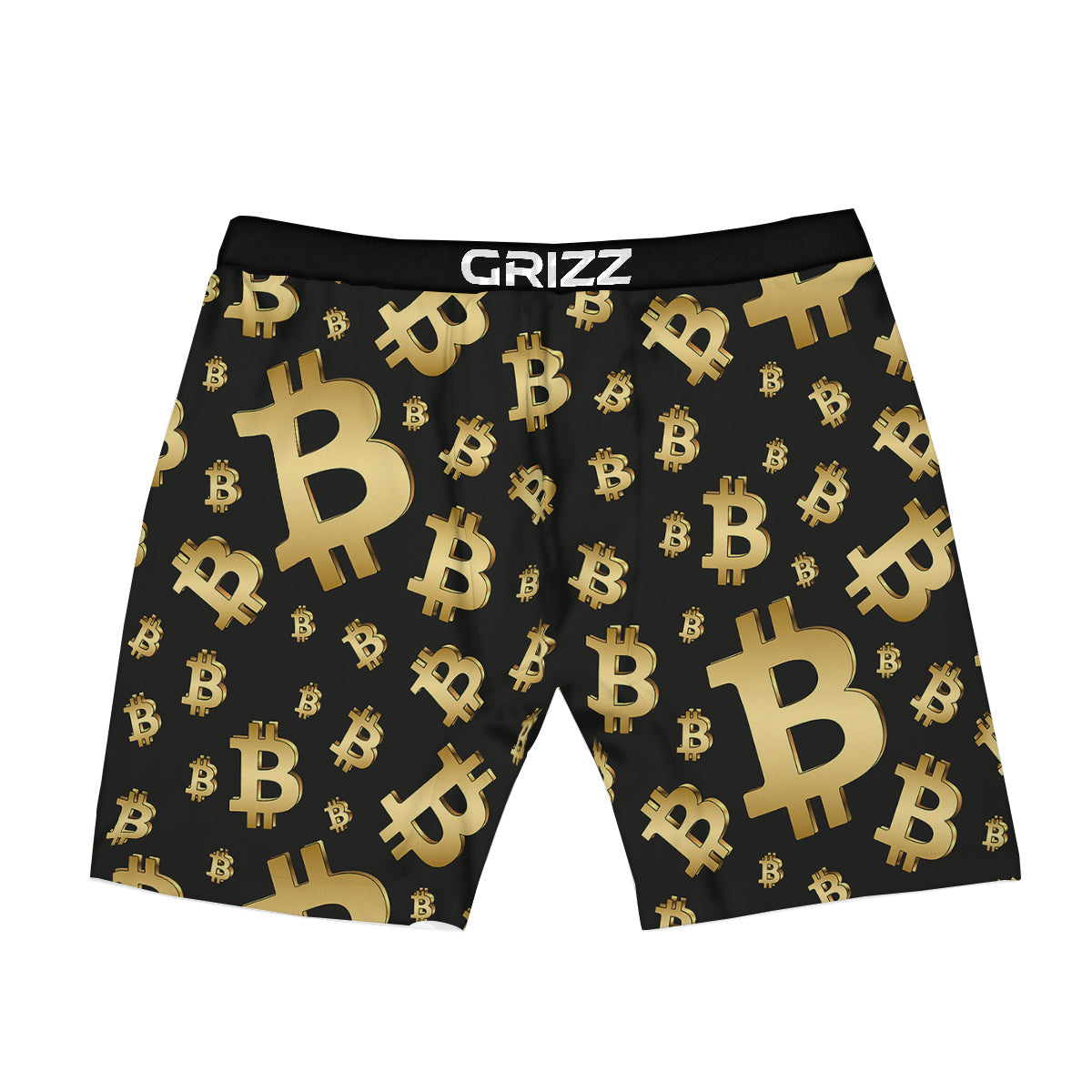Cryptocurrency Bitcoin Print Pattern Boxer Briefs-grizzshop