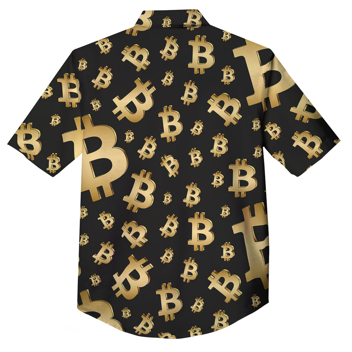 Cryptocurrency Bitcoin Print Pattern Button Up Shirt-grizzshop