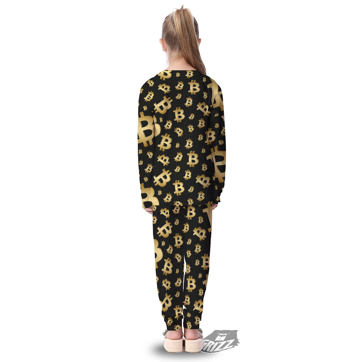 Cryptocurrency Bitcoin Print Pattern Kid's Pajamas-grizzshop