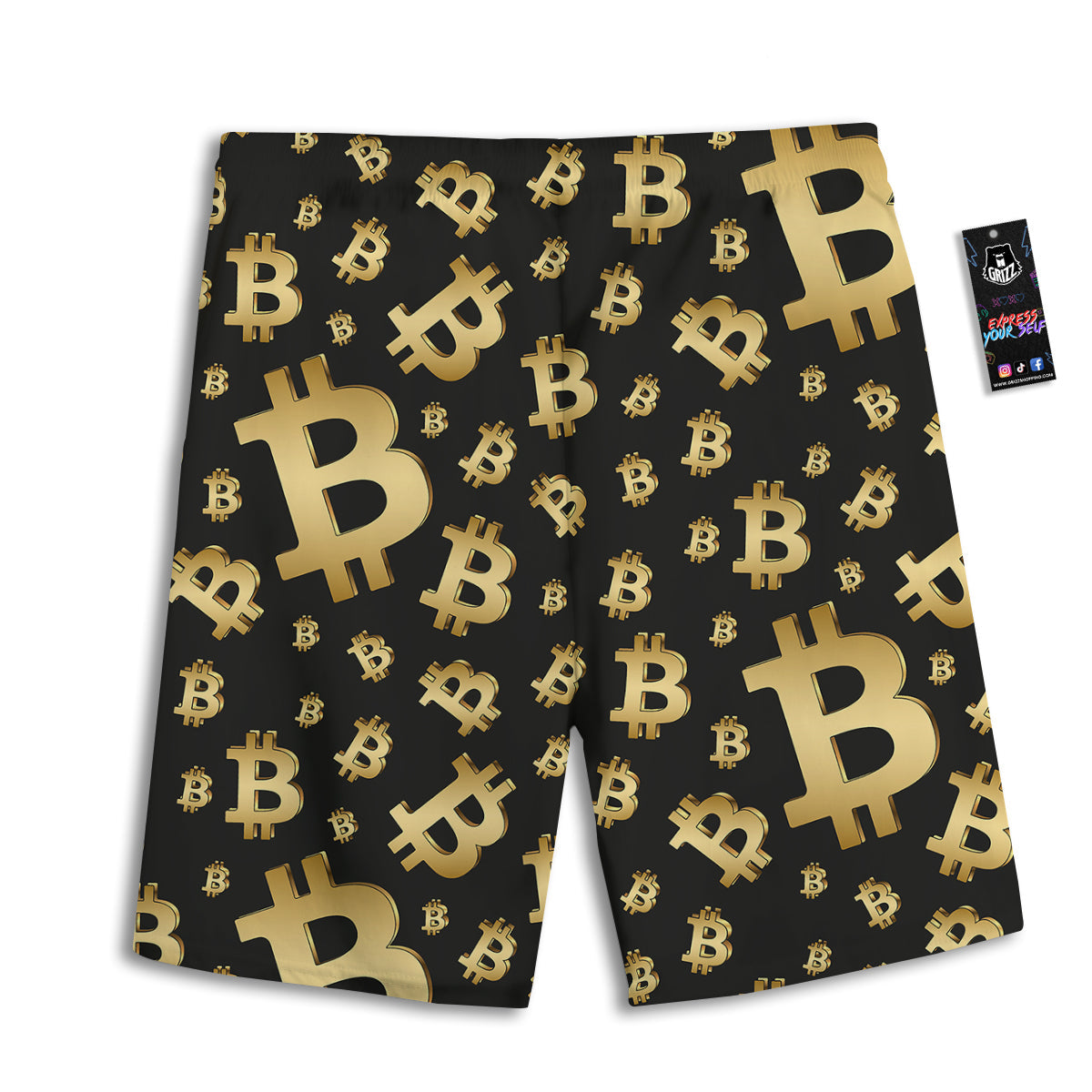 Cryptocurrency Bitcoin Print Pattern Men's Athletic Shorts