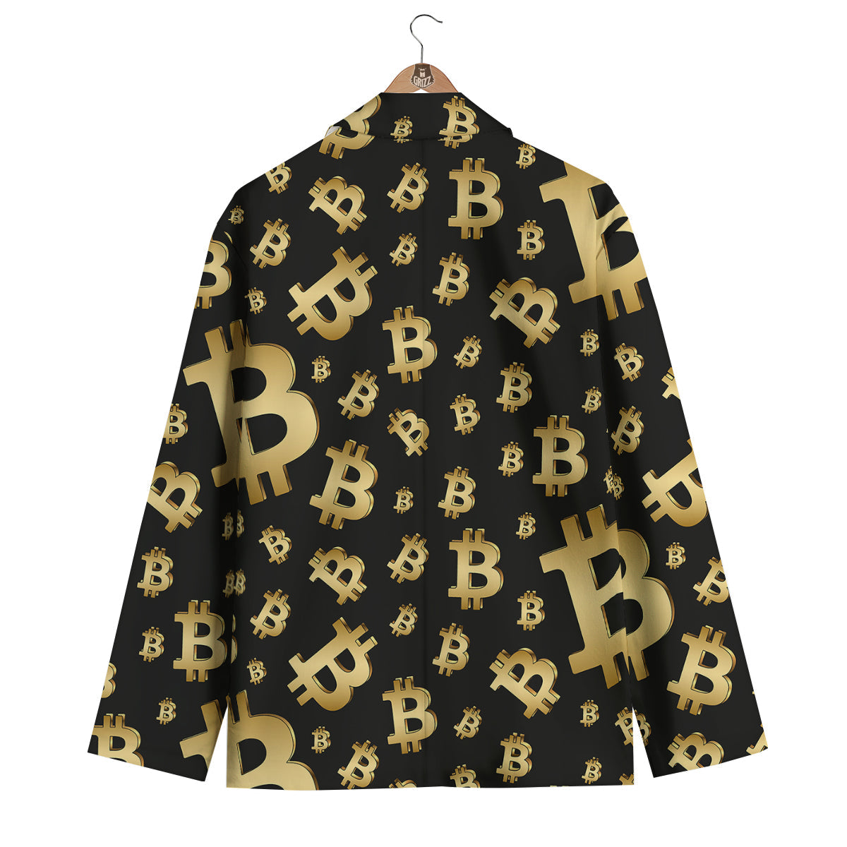 Cryptocurrency Bitcoin Print Pattern Men's Blazer-grizzshop
