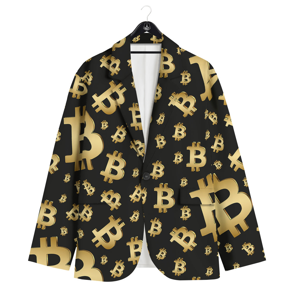 Cryptocurrency Bitcoin Print Pattern Men's Sport Coat-grizzshop
