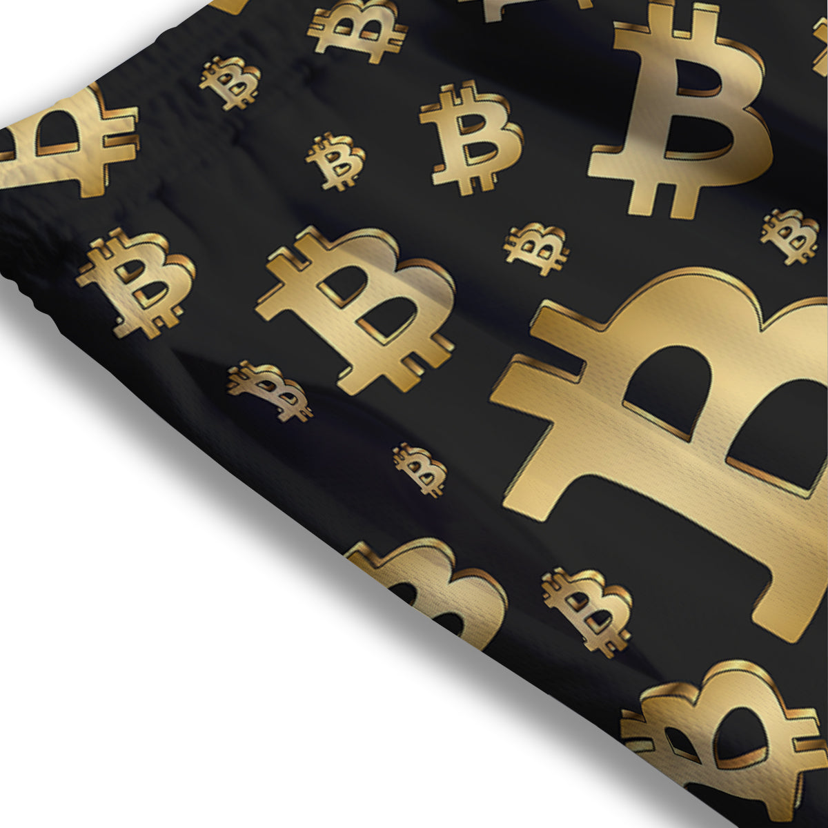 Cryptocurrency Bitcoin Print Pattern Mesh Shorts-grizzshop