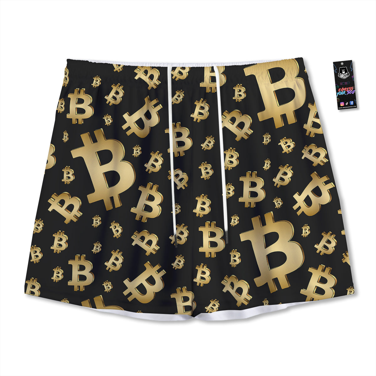 Exotic Leaves Tropical Print Pattern Mesh Shorts