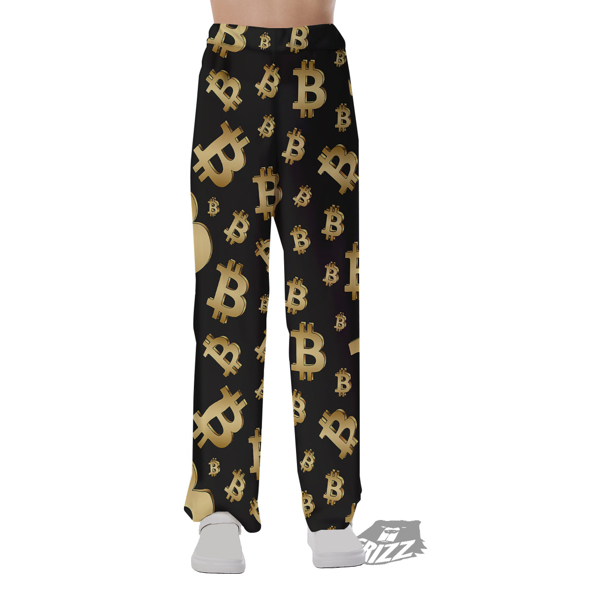Cryptocurrency Bitcoin Print Pattern Pajama Pants-grizzshop