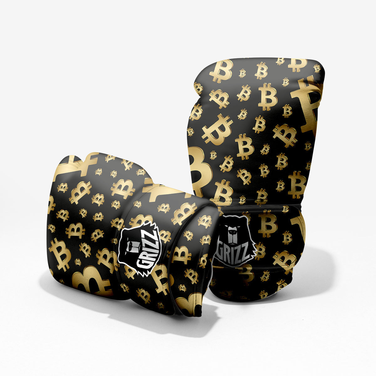 Cryptocurrency Bitcoin Print Pattern Pro Boxing Glove