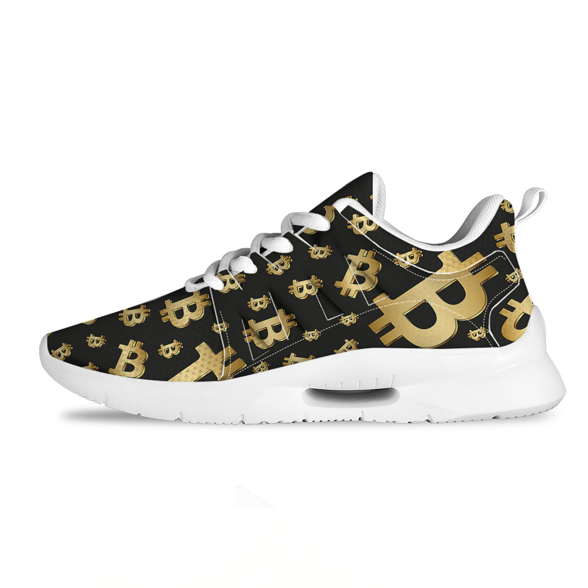 Cryptocurrency Bitcoin Print Pattern Tennis Shoes-grizzshop