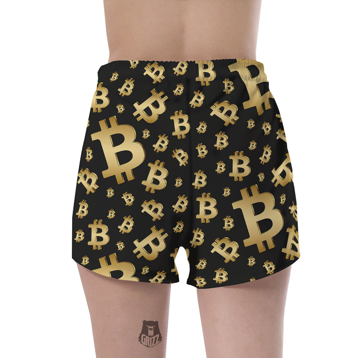 Cryptocurrency Bitcoin Print Pattern Women's Shorts-grizzshop