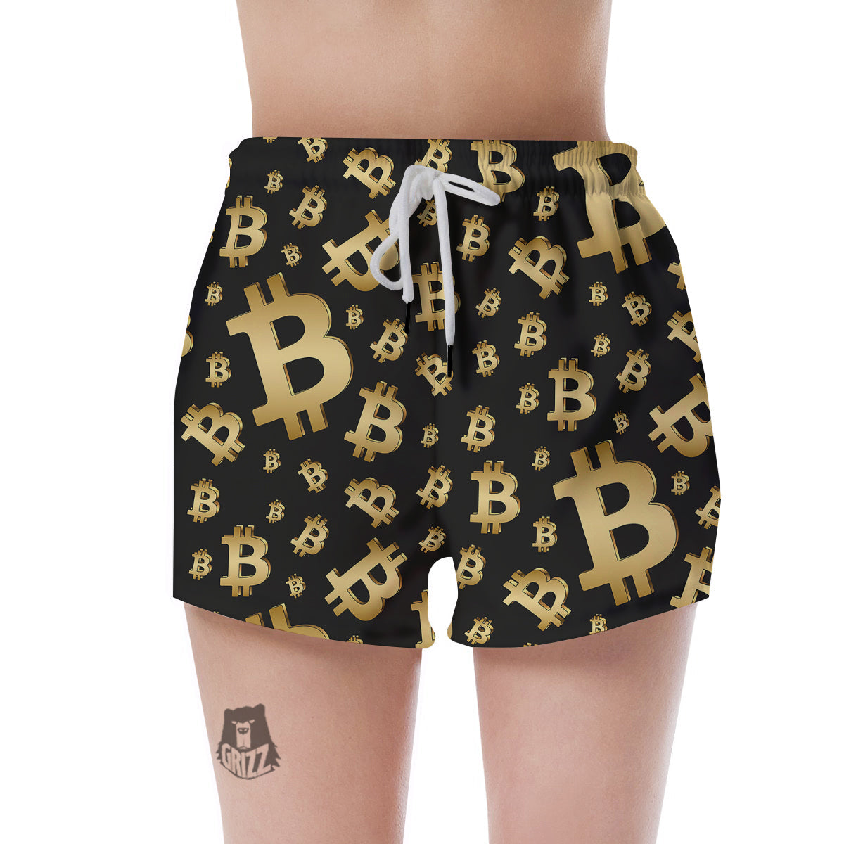 Cryptocurrency Bitcoin Print Pattern Women's Shorts-grizzshop