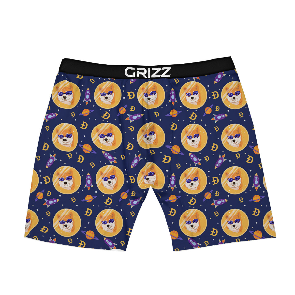 Cryptocurrency Shiba Print Pattern Boxer Briefs-grizzshop