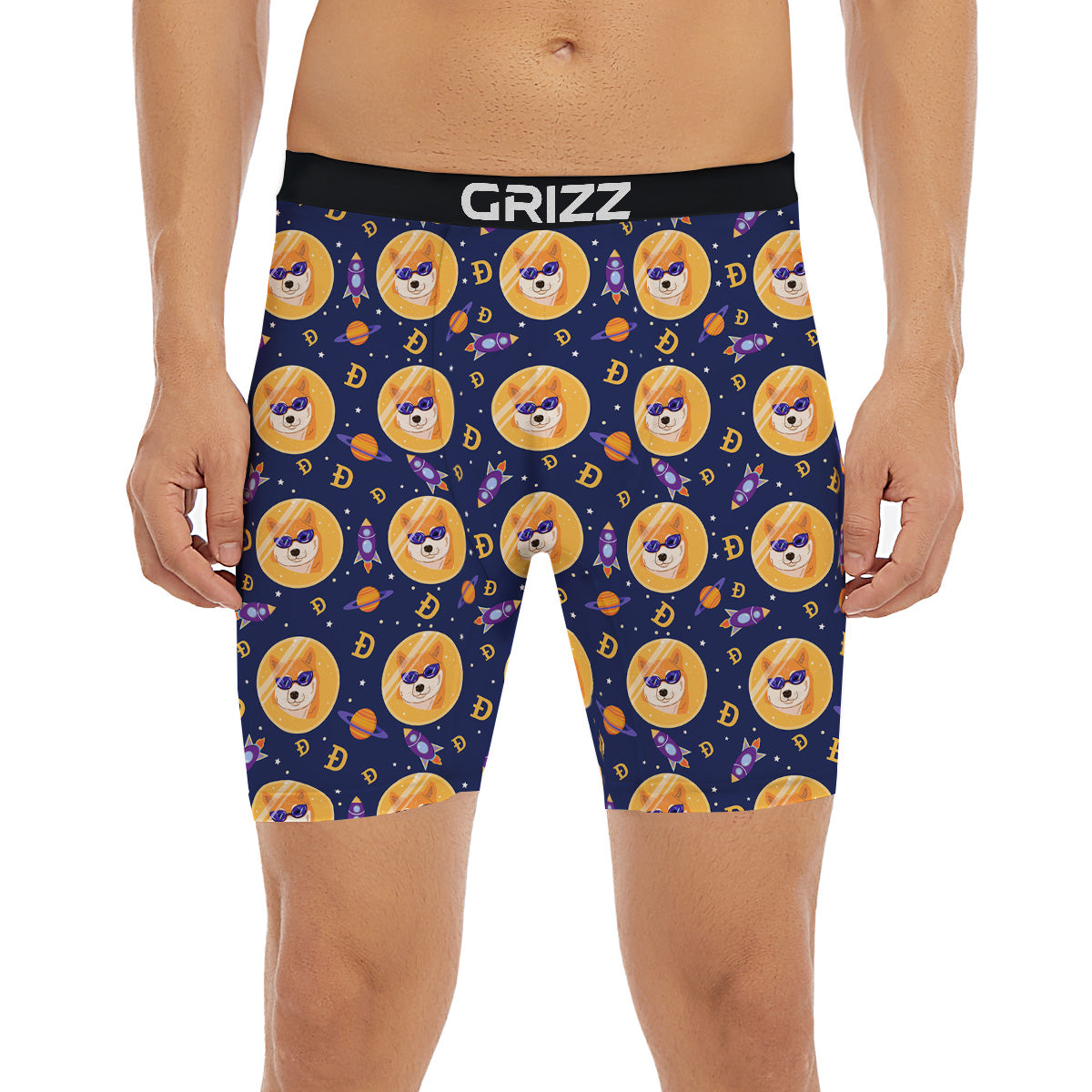 Cryptocurrency Shiba Print Pattern Boxer Briefs-grizzshop