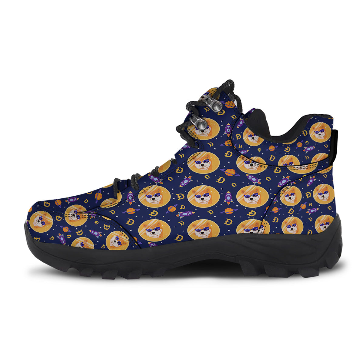 Cryptocurrency Shiba Print Pattern Hiking Shoes-grizzshop