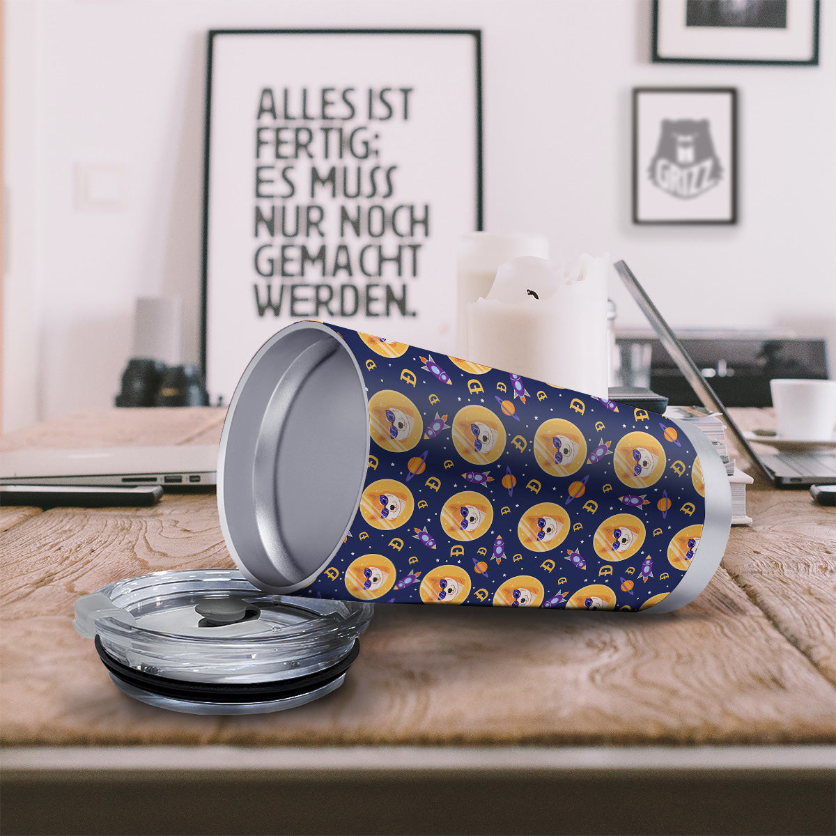 Cryptocurrency Shiba Print Pattern Tumbler-grizzshop