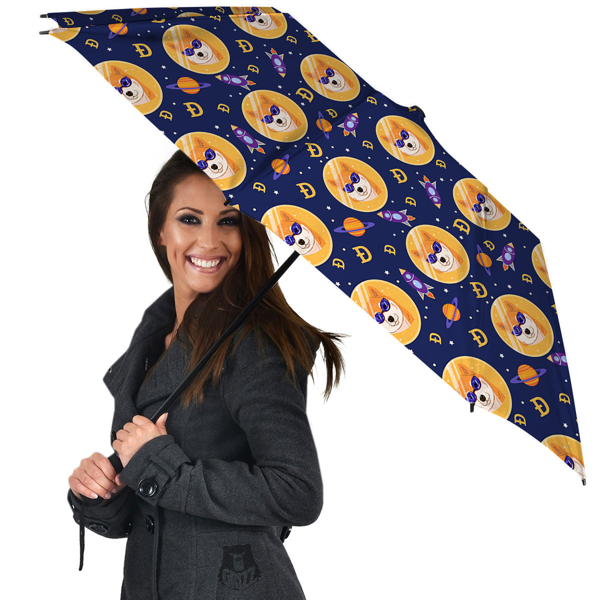 Cryptocurrency Shiba Print Pattern Umbrella-grizzshop