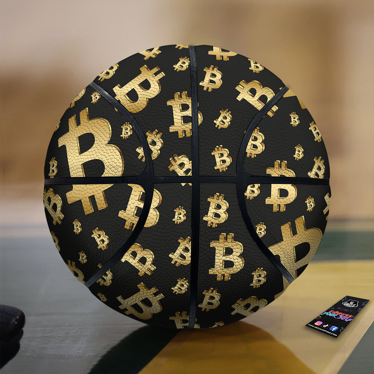 Cryptocurrency Bitcoin Print Pattern Basketball