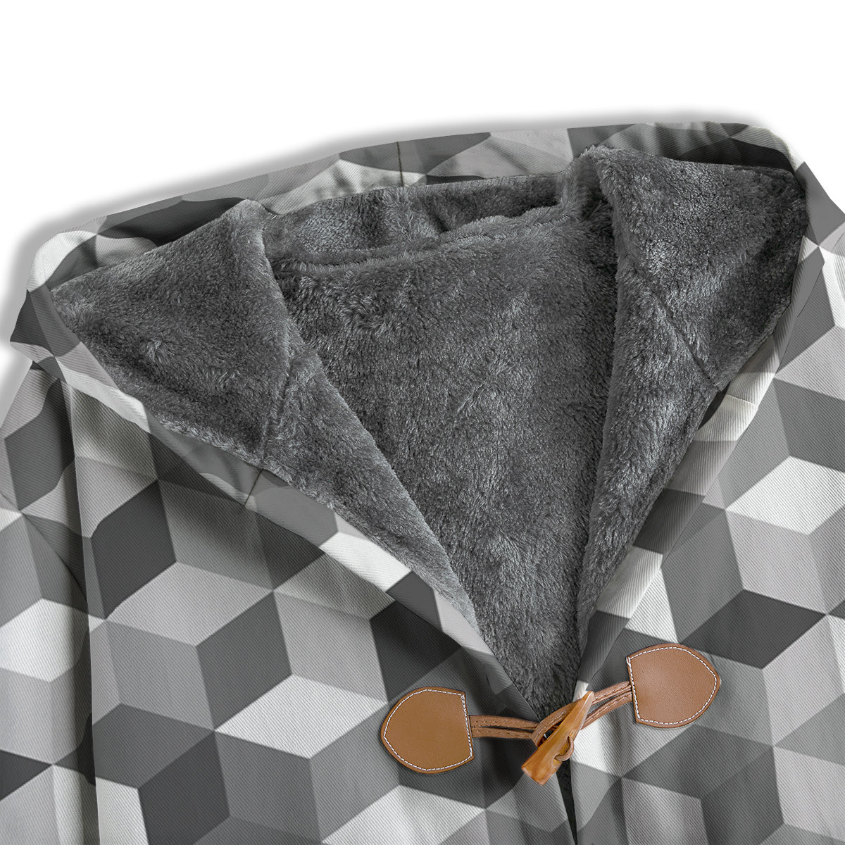Cube Geometric Shape White Print Pattern Men's Windbreaker Jacket-grizzshop