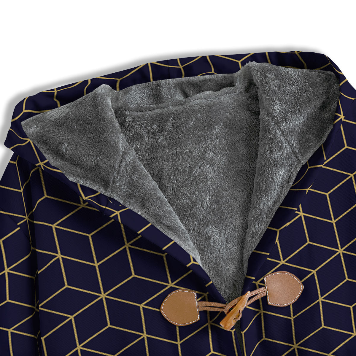 Cube Shape Black Geometric Print Pattern Men's Windbreaker Jacket-grizzshop