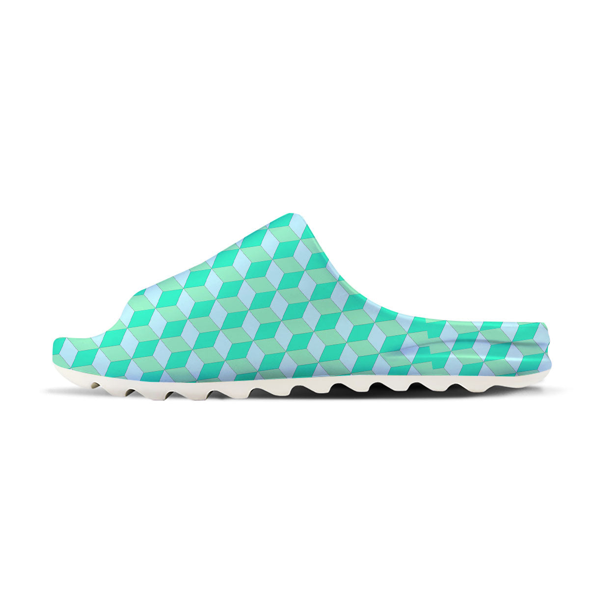 Cube Shape Green Geometric Print Pattern Sandals-grizzshop