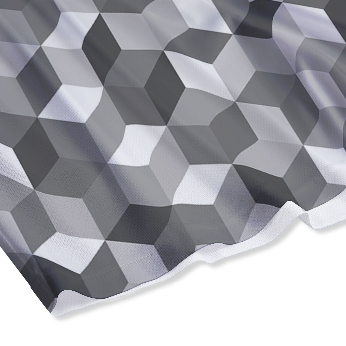 Cube Shape Grey Geometric Print Pattern Mesh Shorts-grizzshop