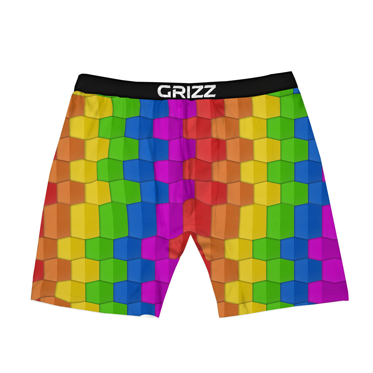 Cubes Rainbow Print Pattern Boxer Briefs-grizzshop