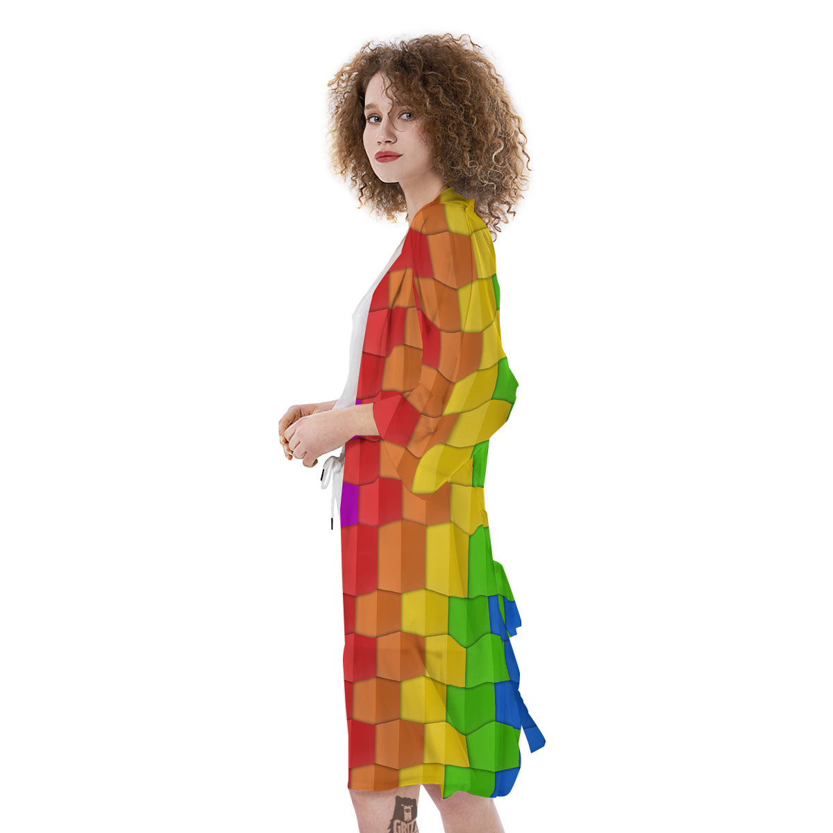 Cubes Rainbow Print Pattern Kimono-grizzshop