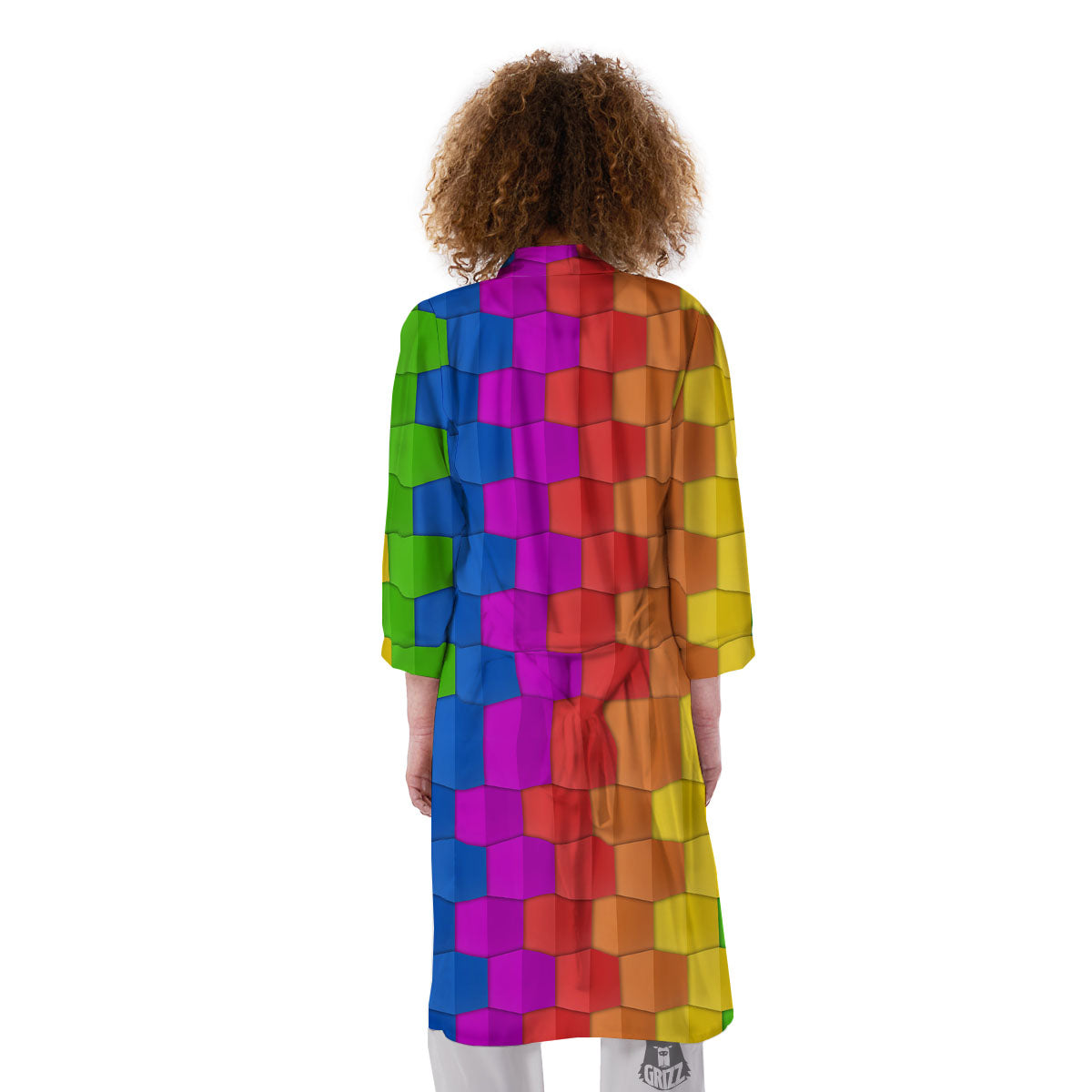 Cubes Rainbow Print Pattern Kimono-grizzshop