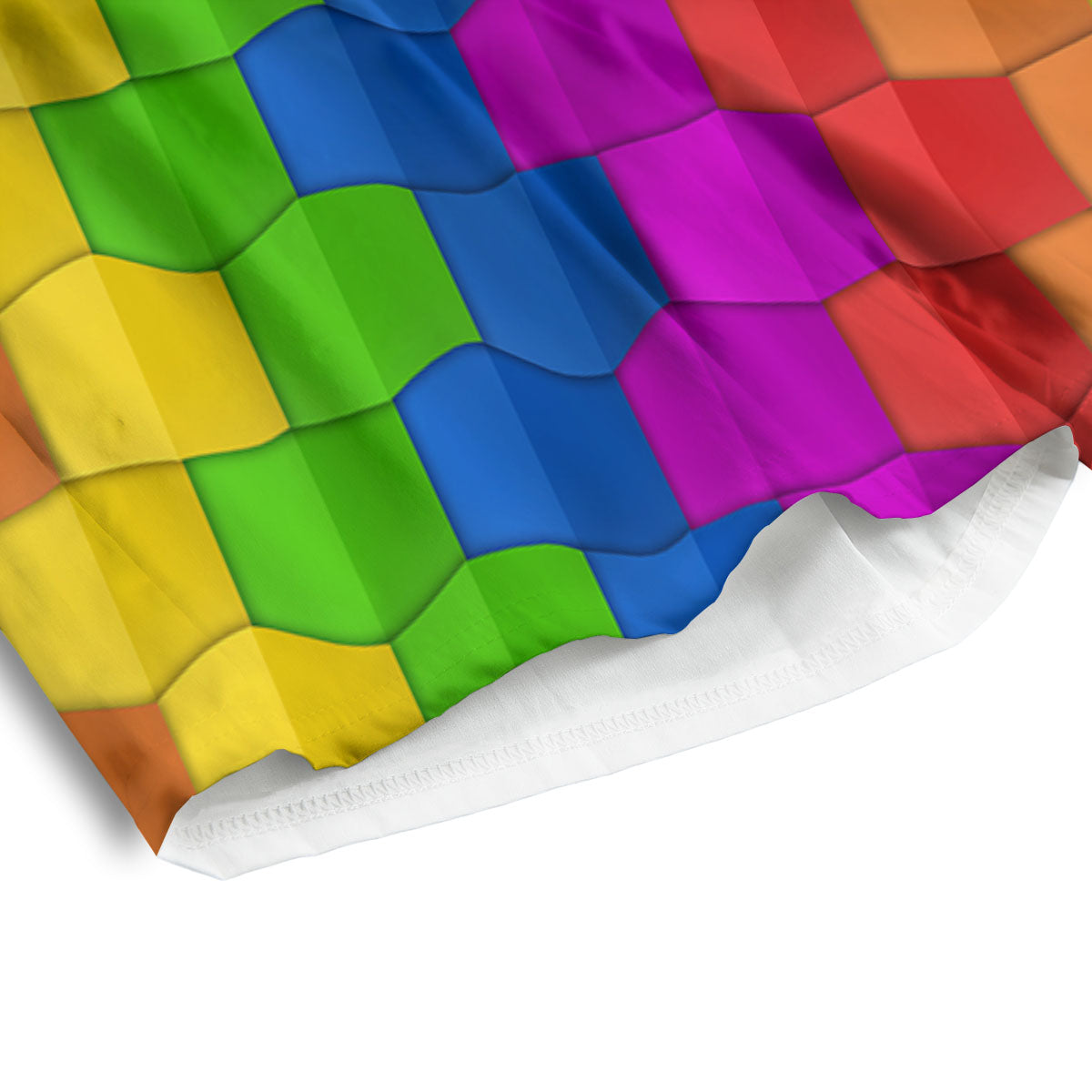 Cubes Rainbow Print Pattern Men's Athletic Shorts