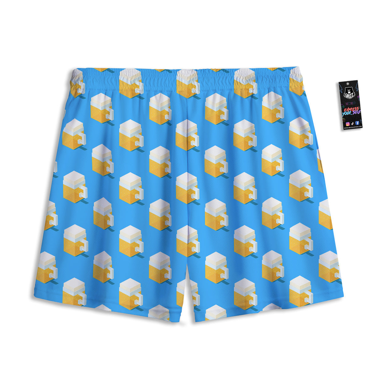 Gems Diamond Print Mesh Shorts