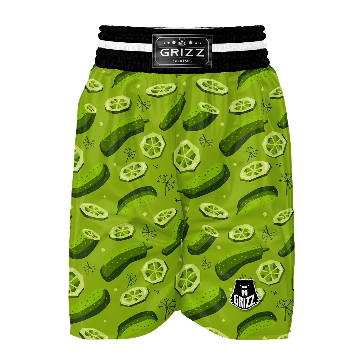 Cucumber Pickle Pattern Print Boxing Shorts-grizzshop