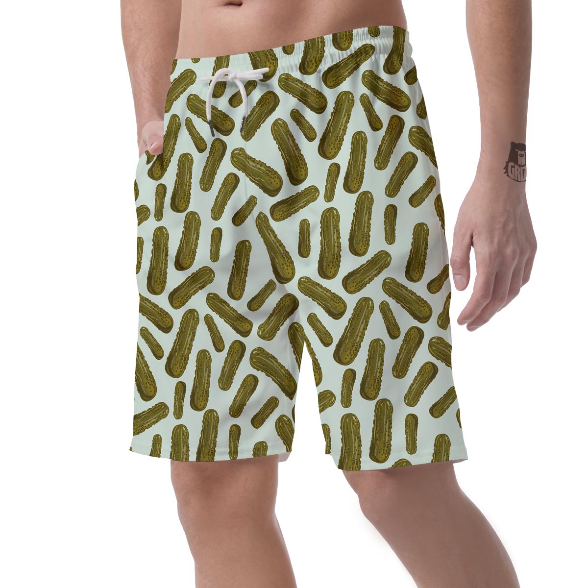 Cucumber Pickle Print Pattern Men's Shorts-grizzshop