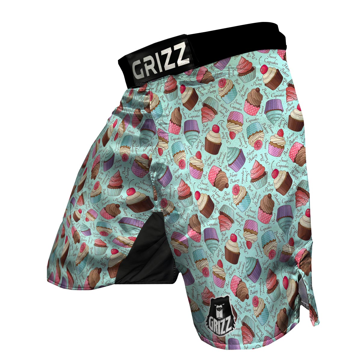 Cupcake Blue Pattern Print MMA Shorts-grizzshop