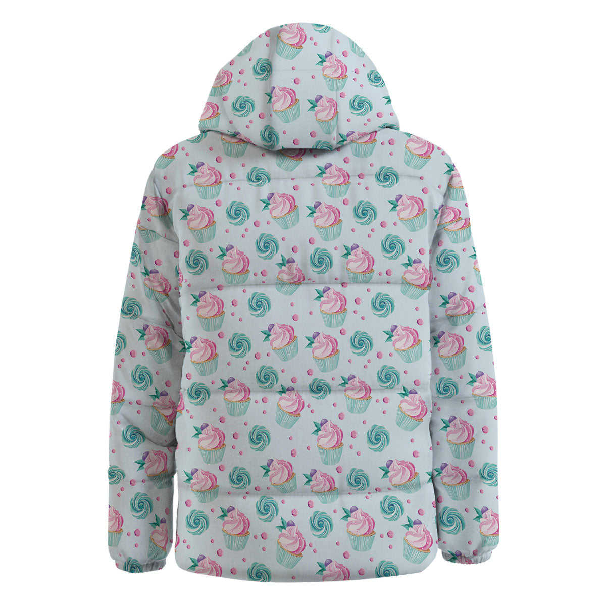 Cupcake Cartoon Print Pattern Down Jacket-grizzshop